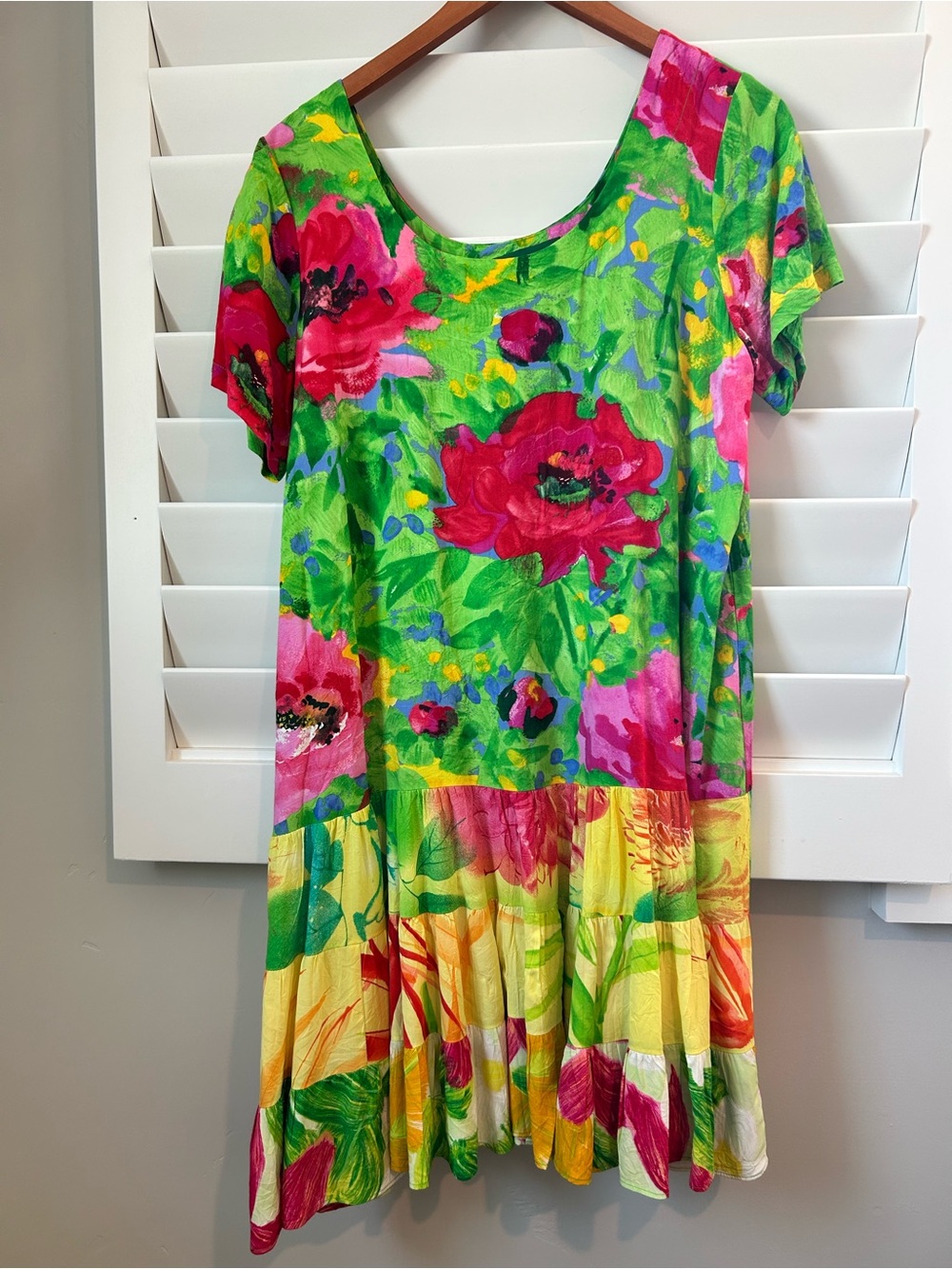 Jams World Hattie Dress Blue Garden Made in Hawaii may be vintage 2000s Size XL